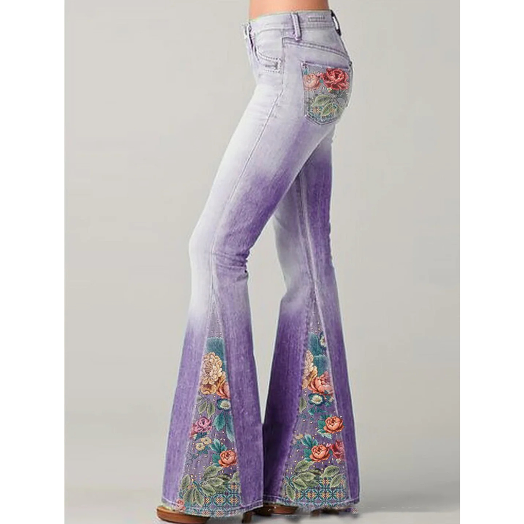 Liddy - Gebloemde Flare Jeans